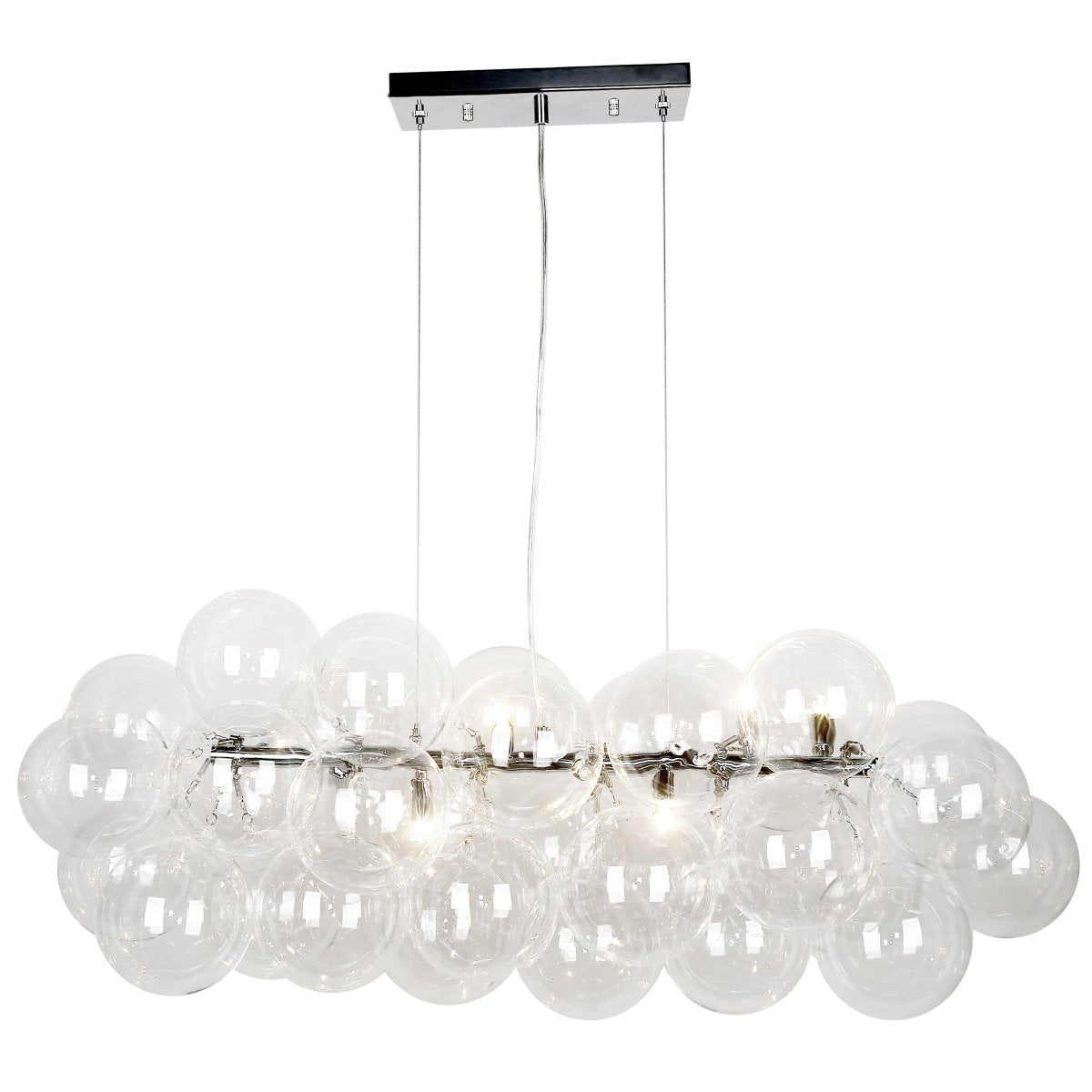 Suspension linéaire Comet - Chrome poli Clair by Dainolite | Luminaires & cie