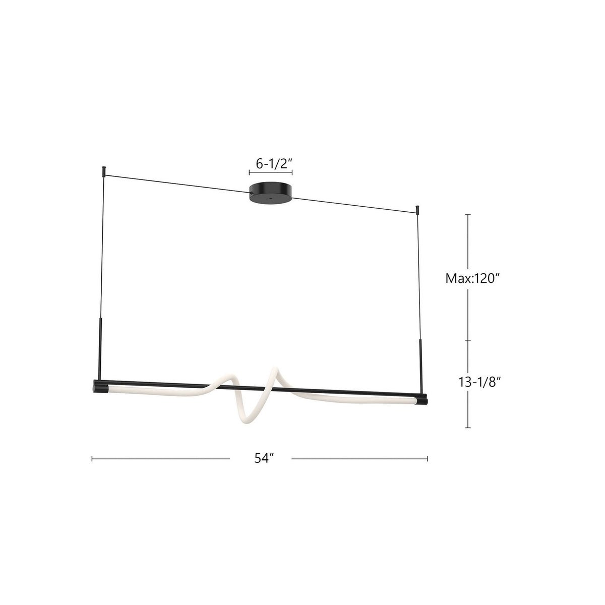 Suspension linéaire Cursive – vue 7