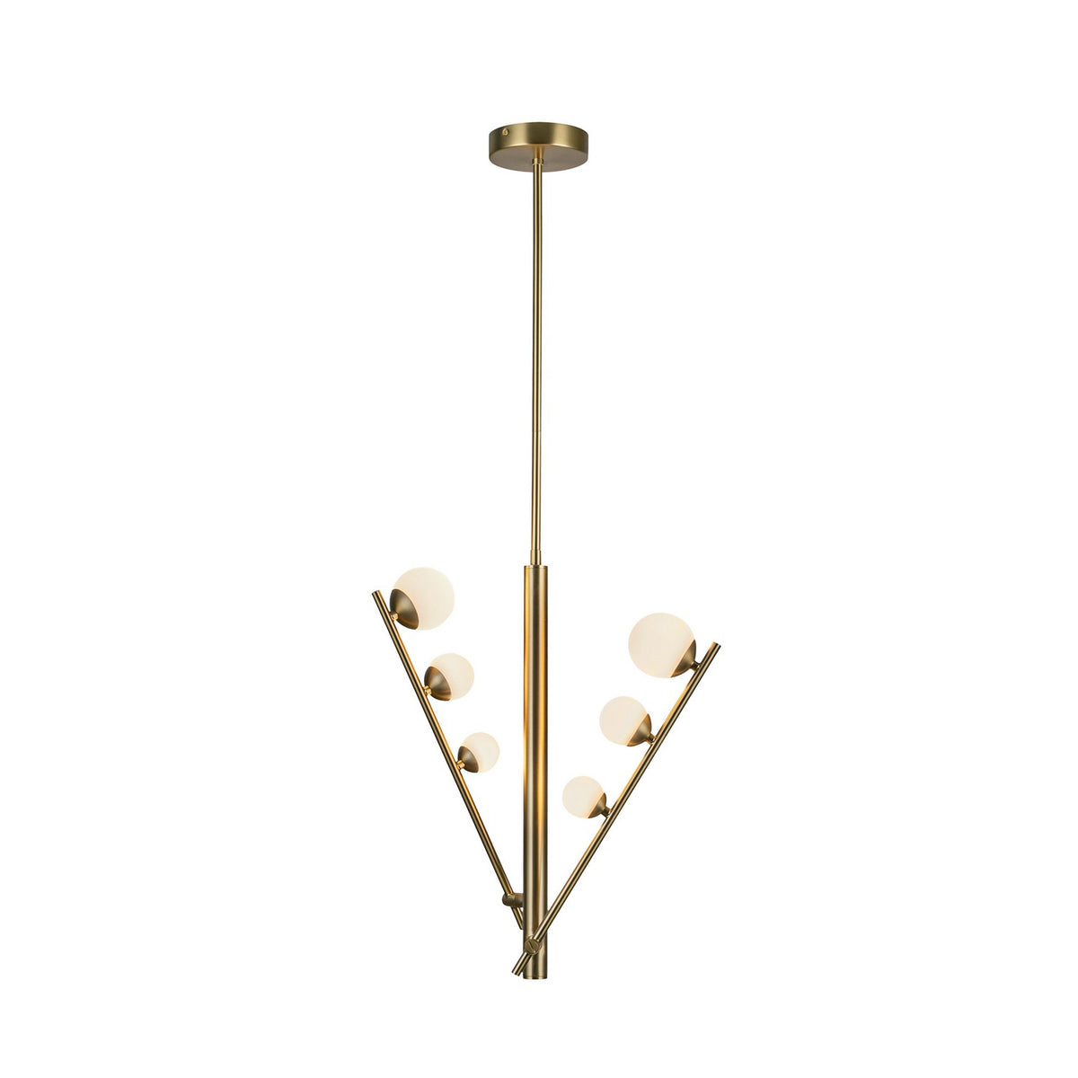 Suspension linéaire Cypress Or brossé/Verre opale – vue 3