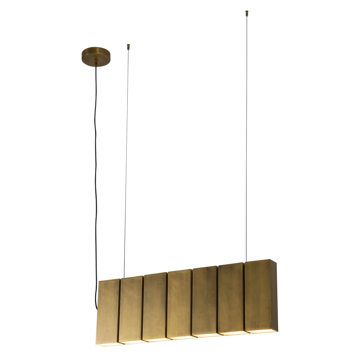 Suspension linéaire Domino - Laiton vintage by Kuzco Lighting | Luminaires & cie