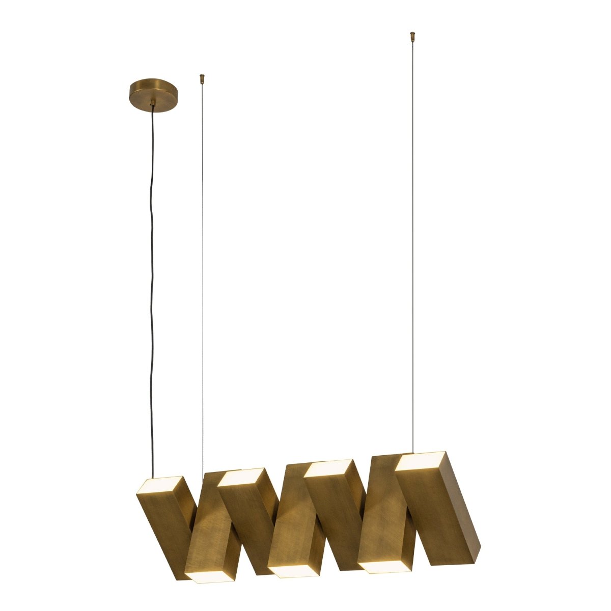 Suspension linéaire Domino - Laiton vintage by Kuzco Lighting | Luminaires & cie