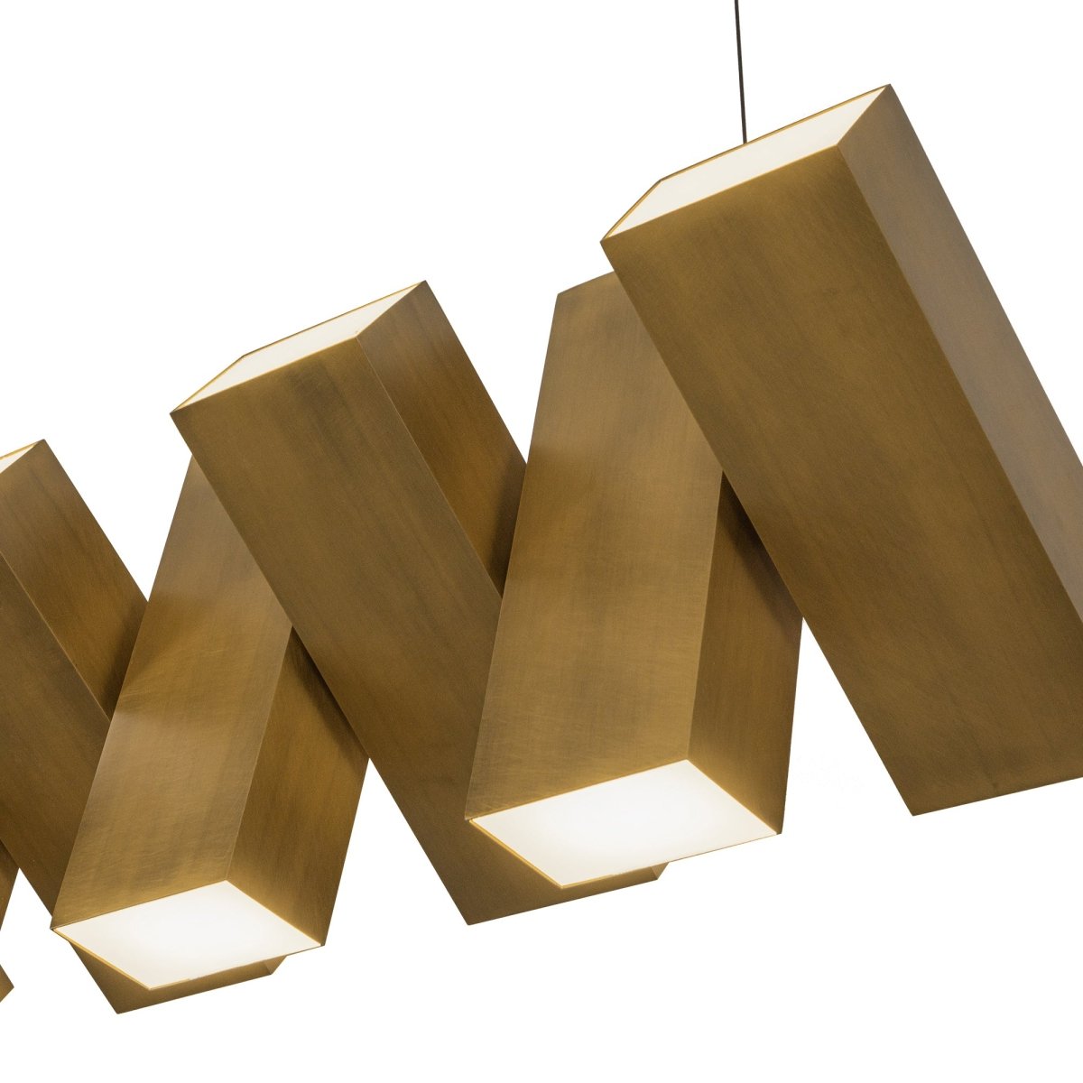 Suspension linéaire Domino - Laiton vintage by Kuzco Lighting | Luminaires & cie