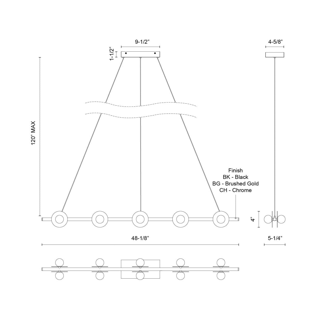 Suspension linéaire Elixir - Or brossé by Kuzco Lighting | Luminaires & cie
