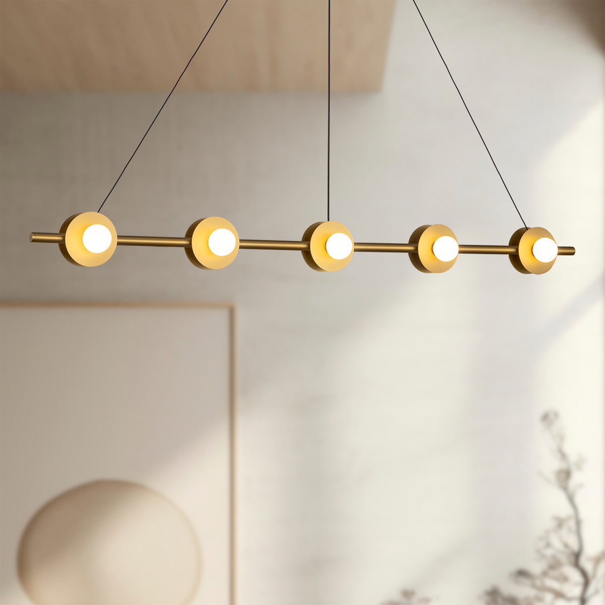 Suspension linéaire Elixir Or brossé – vue 5
