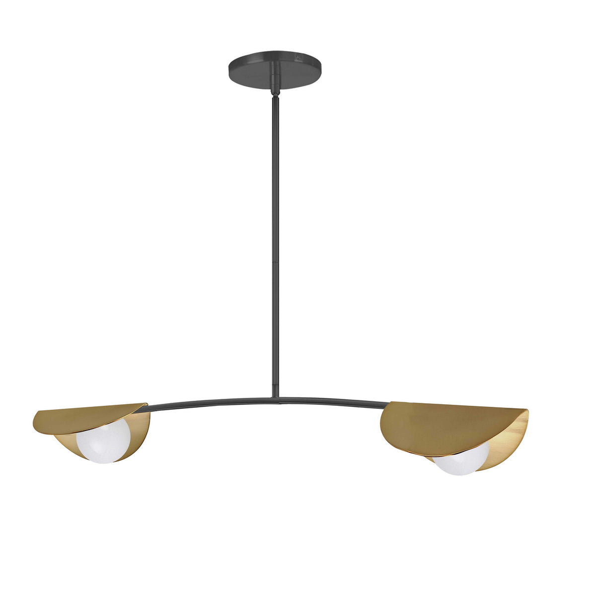 Suspension linéaire Emma Noir mat et Laiton vieilli, 34" – Dainolite