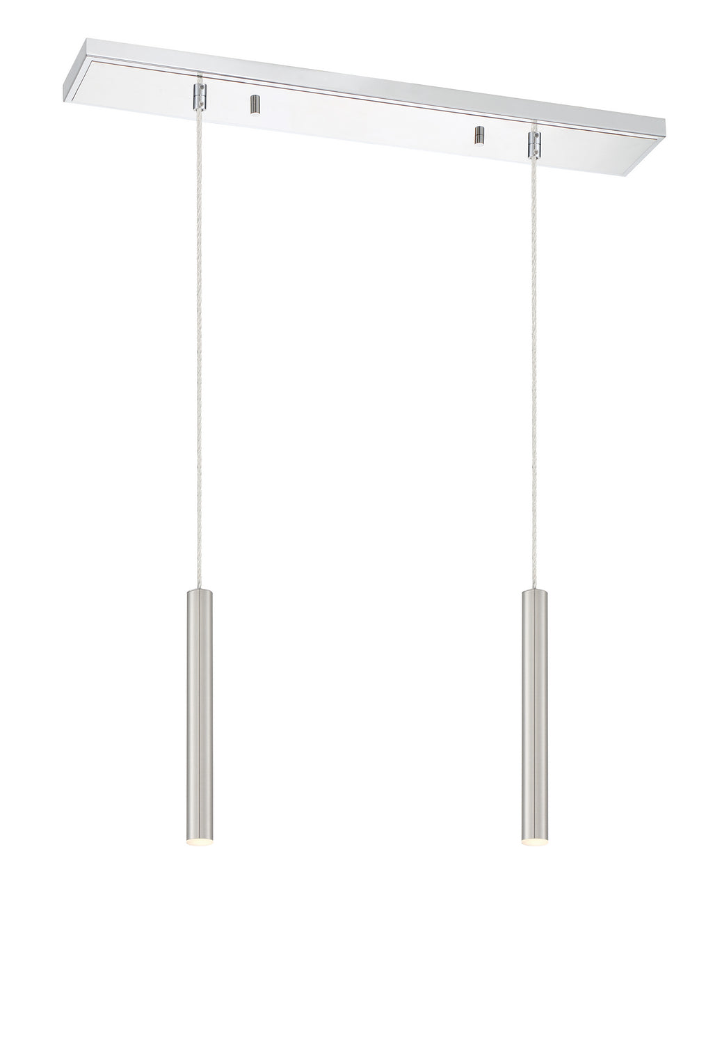 Suspension linéaire Forest — 2 lumières Chrome, Nickel brossé, 12" – vue 2