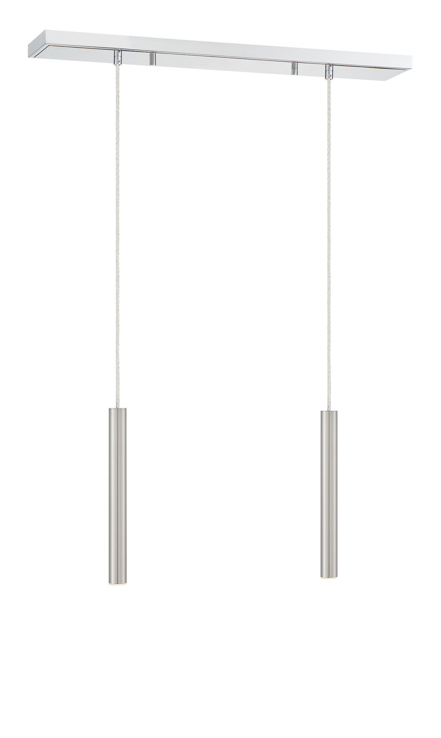 Suspension linéaire Forest — 2 lumières Chrome, Nickel brossé, 12" – vue 3