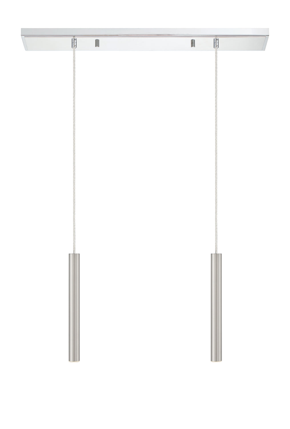 Suspension linéaire Forest — 2 lumières Chrome, Nickel brossé, 12" – vue 4