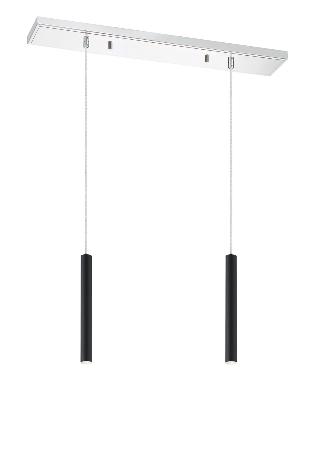Suspension linéaire Forest — 2 lumières Chrome, Noir mat, 12" – vue 2