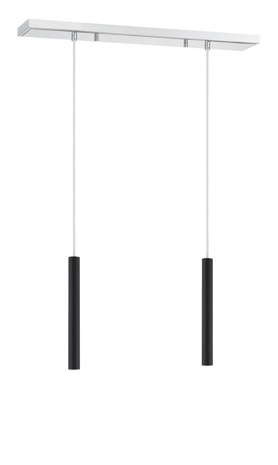 Suspension linéaire Forest — 2 lumières Chrome, Noir mat, 12" – vue 3