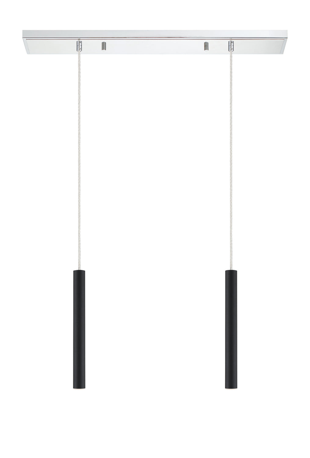 Suspension linéaire Forest — 2 lumières Chrome, Noir mat, 12" – vue 4