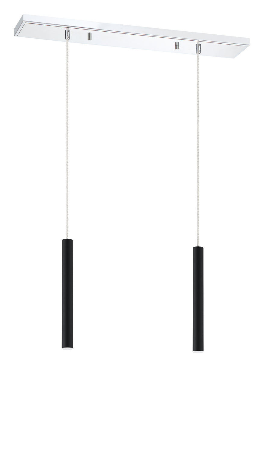 Suspension linéaire Forest — 2 lumières Chrome, Noir mat, 12" – vue 5