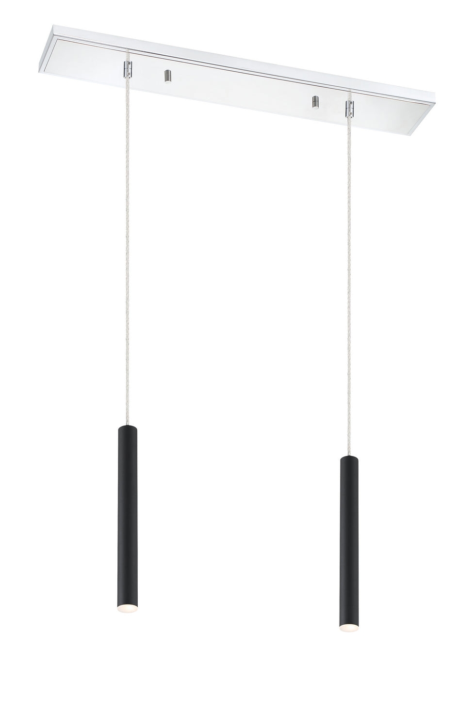 Suspension linéaire Forest — 2 lumières Chrome, Noir mat, 12" – Z-Lite