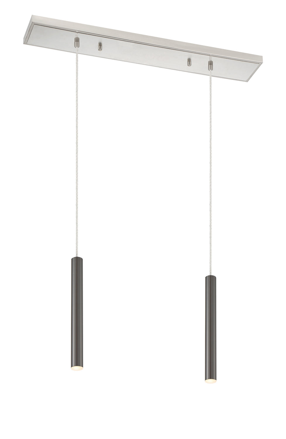 Suspension linéaire Forest — 2 lumières Nickel brossé, Noir perle, 12" – Z-Lite