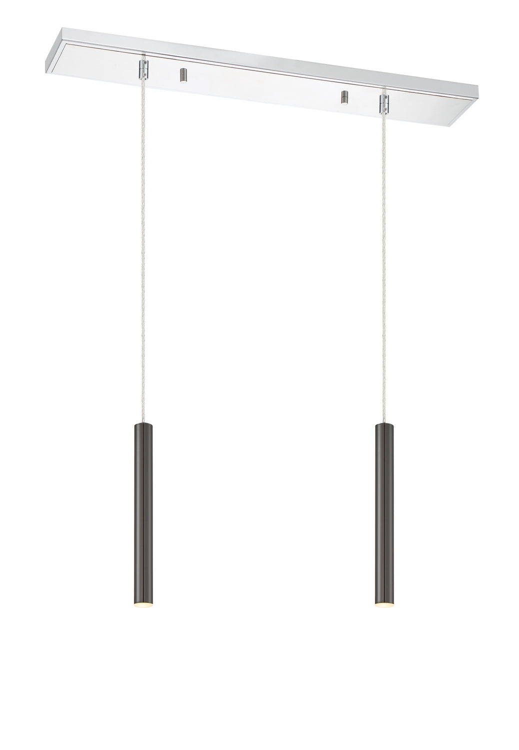 Suspension linéaire Forest — 2 lumières Chrome, Noir perle, 12" – vue 2