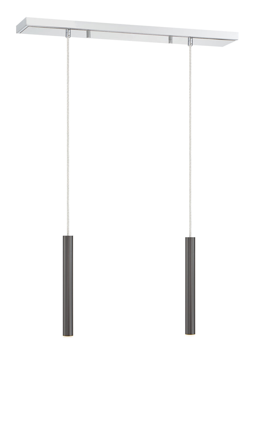 Suspension linéaire Forest — 2 lumières Chrome, Noir perle, 12" – vue 3