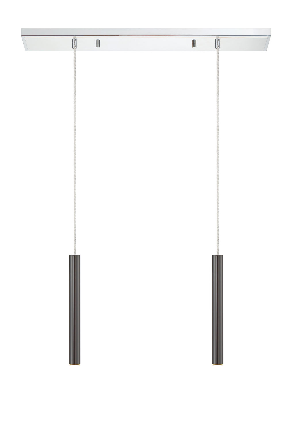 Suspension linéaire Forest — 2 lumières Chrome, Noir perle, 12" – vue 4