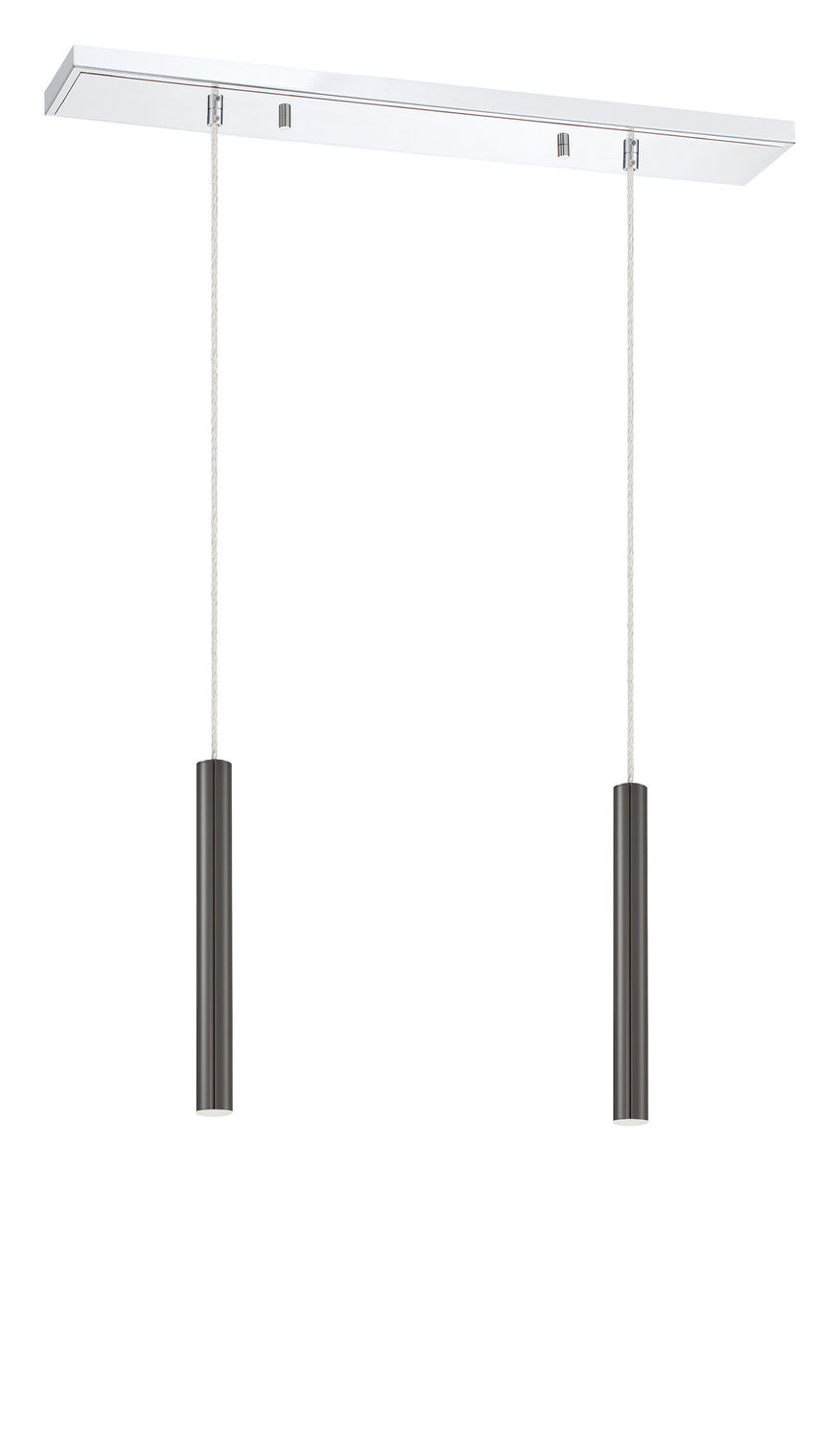 Suspension linéaire Forest — 2 lumières Chrome, Noir perle, 12" – vue 5