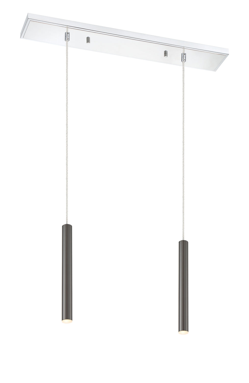 Suspension linéaire Forest — 2 lumières Chrome, Noir perle, 12" – Z-Lite