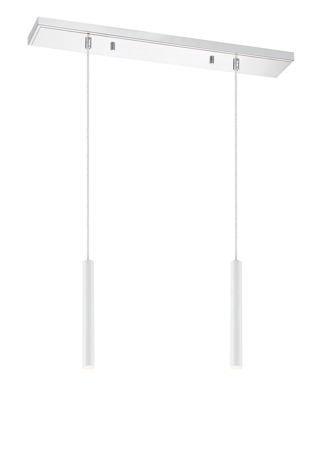 Suspension linéaire Forest — 2 lumières Chrome, Blanc mat, 12" – vue 2