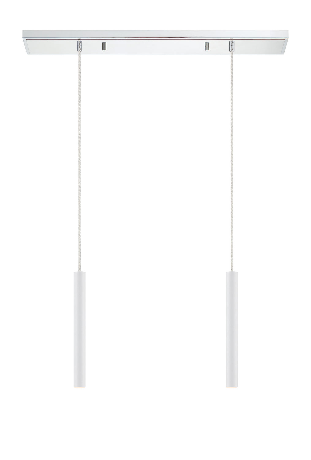 Suspension linéaire Forest — 2 lumières Chrome, Blanc mat, 12" – vue 4