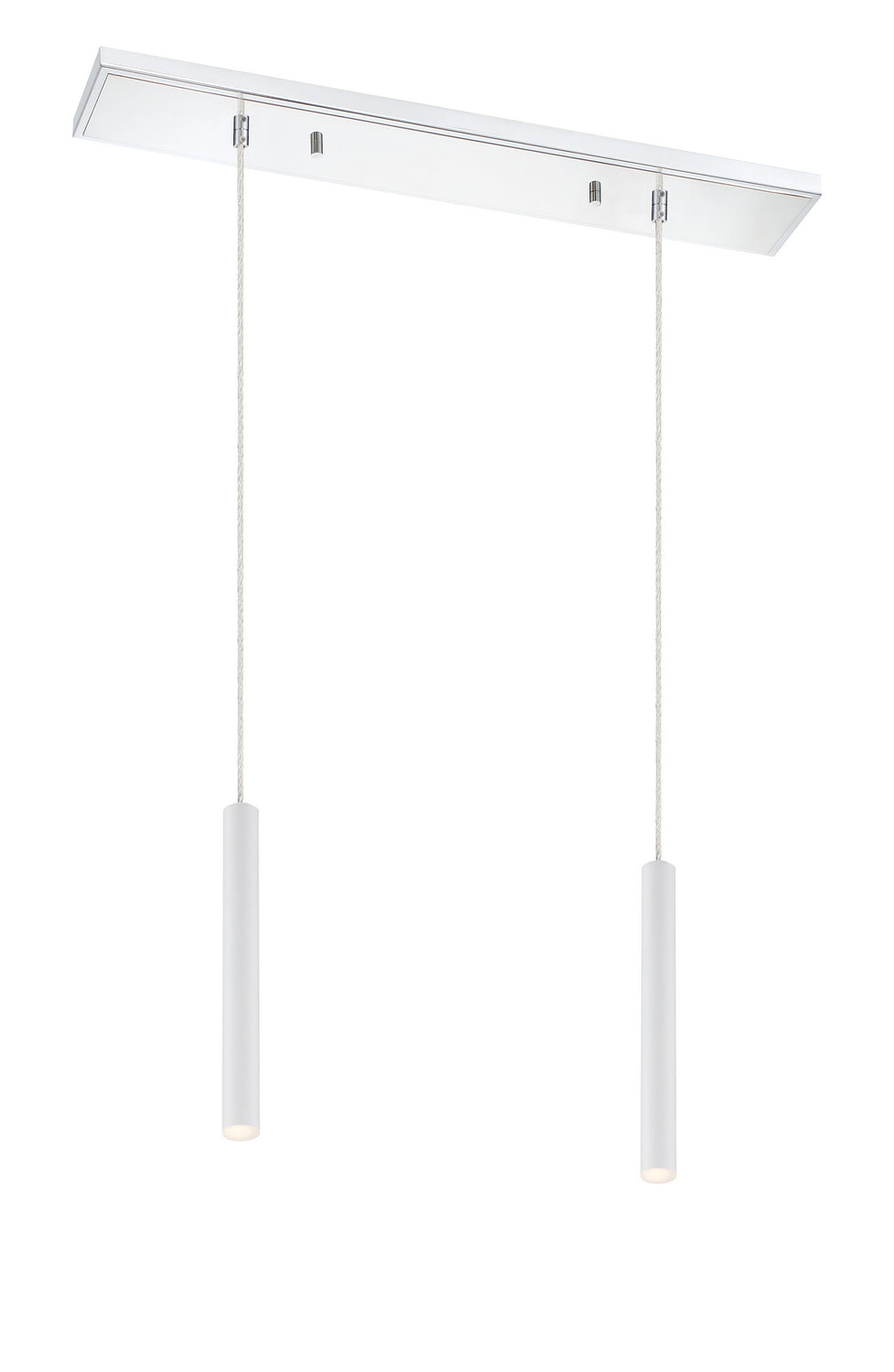 Suspension linéaire Forest — 2 lumières Chrome, Blanc mat, 12" – Z-Lite