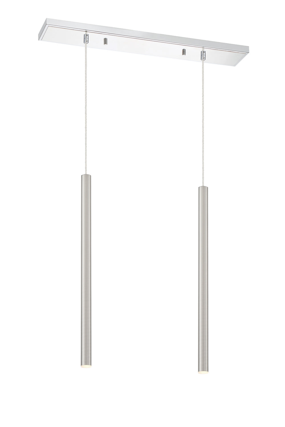Suspension linéaire Forest — 2 lumières Chrome, Nickel brossé, 24" – vue 2