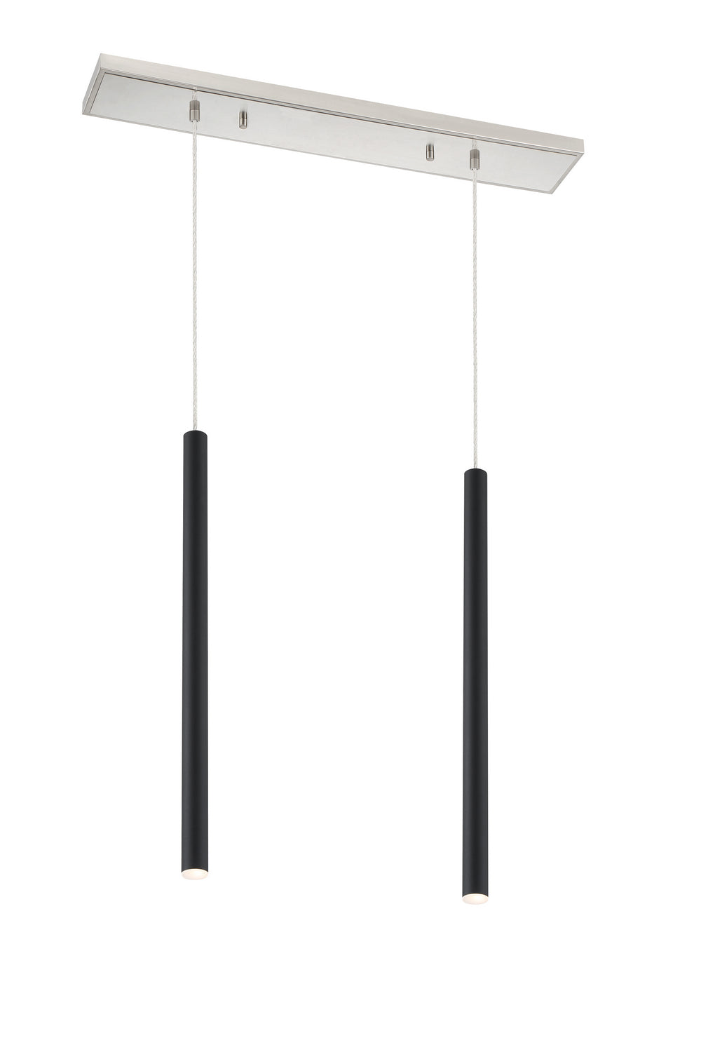 Suspension linéaire Forest — 2 lumières Nickel brossé, Noir mat, 24" – Z-Lite