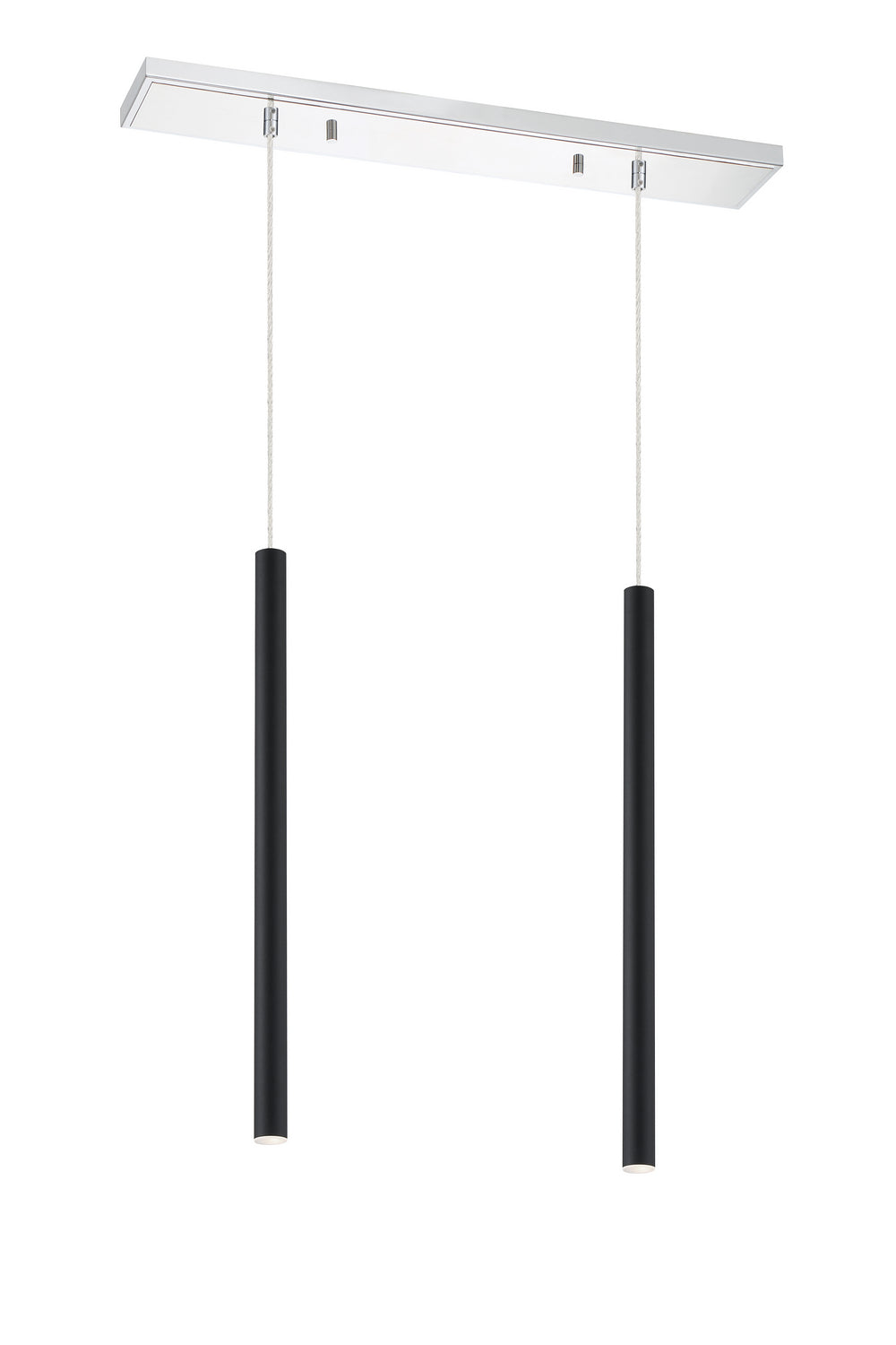 Suspension linéaire Forest — 2 lumières Chrome, Noir mat, 24" – vue 2