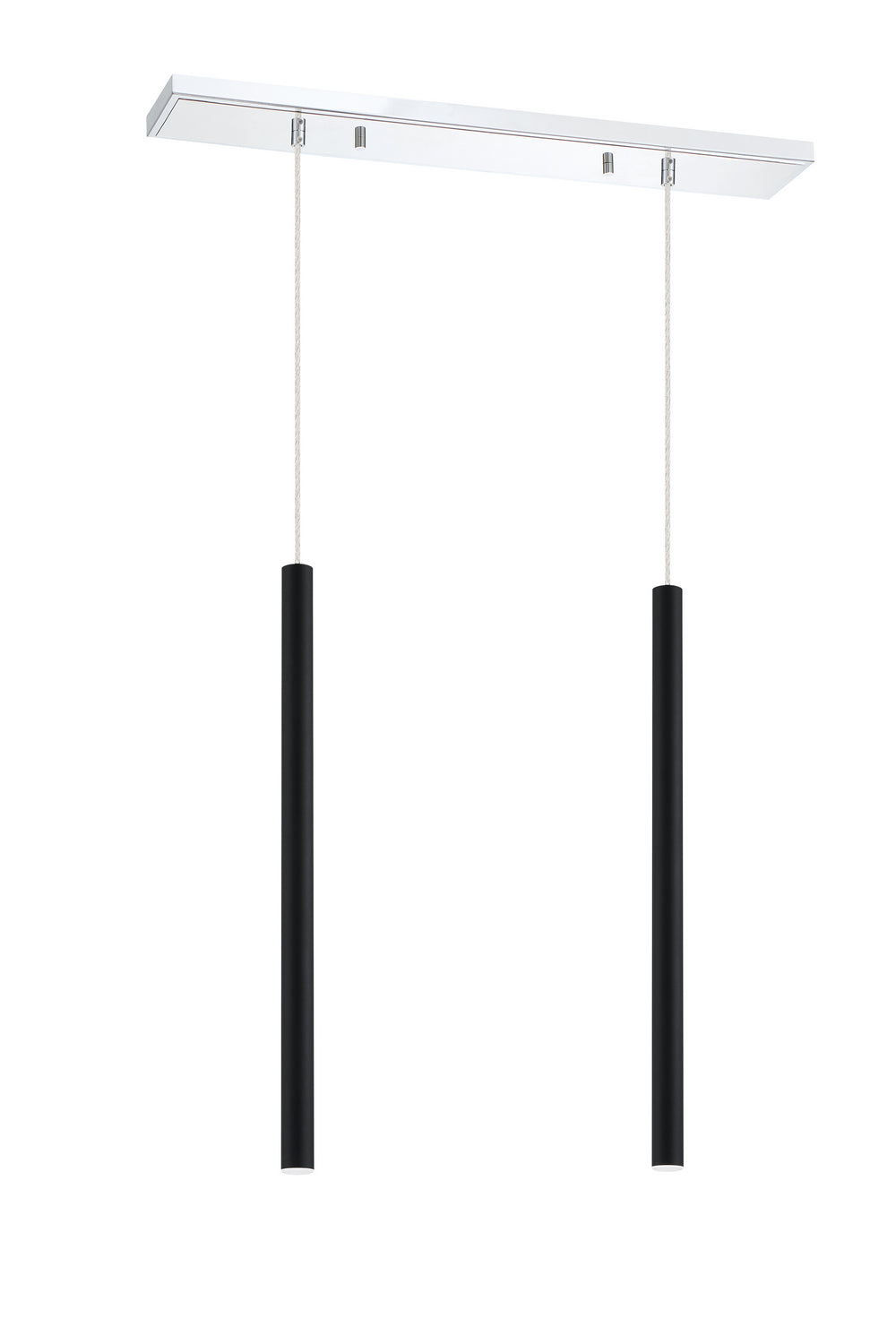 Suspension linéaire Forest — 2 lumières Chrome, Noir mat, 24" – vue 5