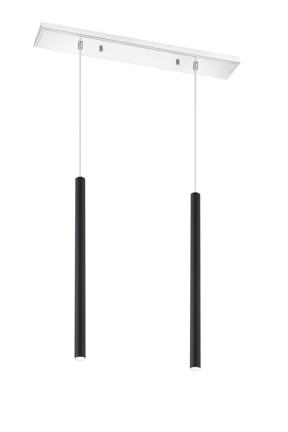 Suspension linéaire Forest — 2 lumières Chrome, Noir mat, 24" – Z-Lite