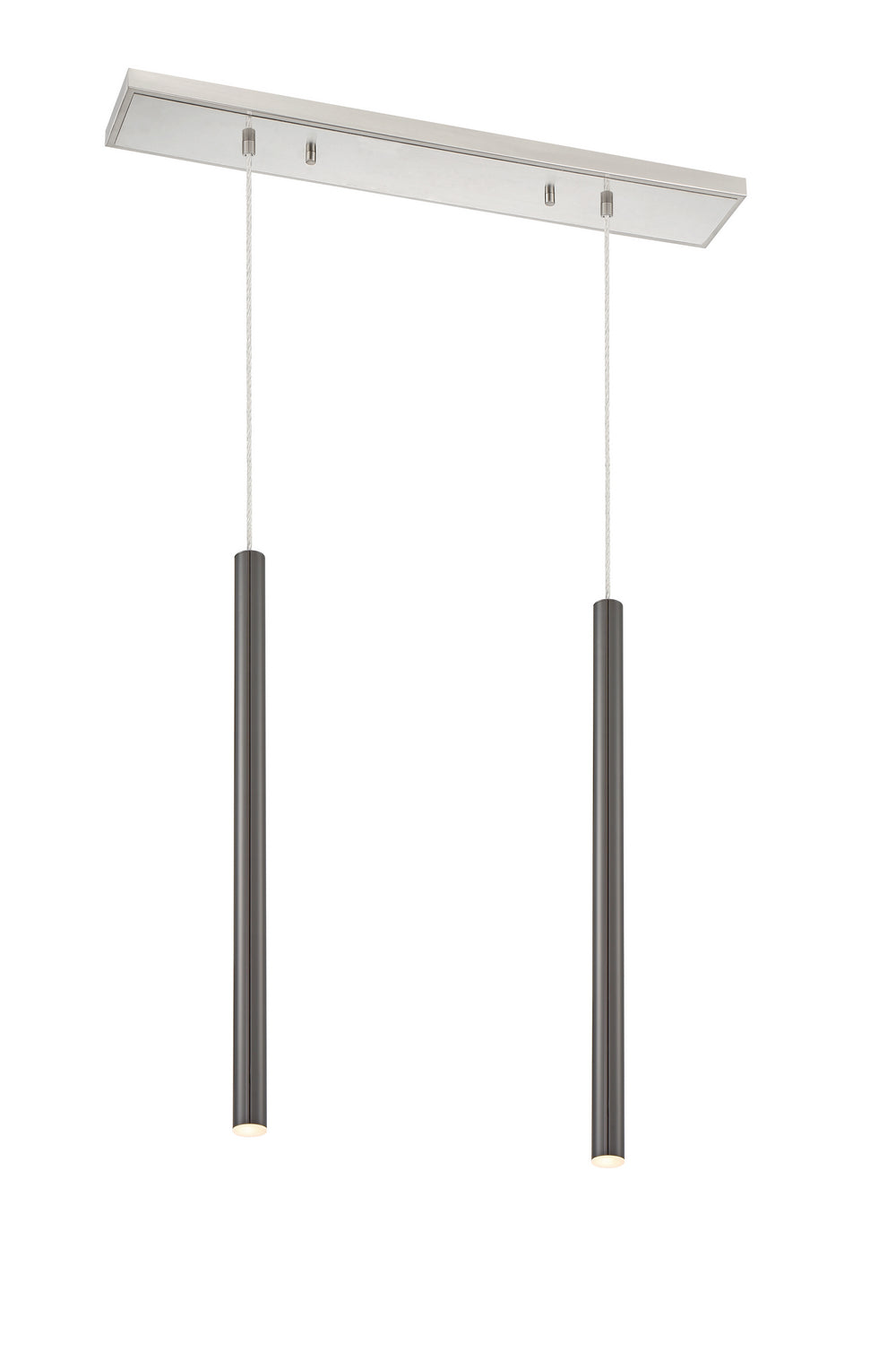 Suspension linéaire Forest — 2 lumières Nickel brossé, Noir perle, 24" – Z-Lite