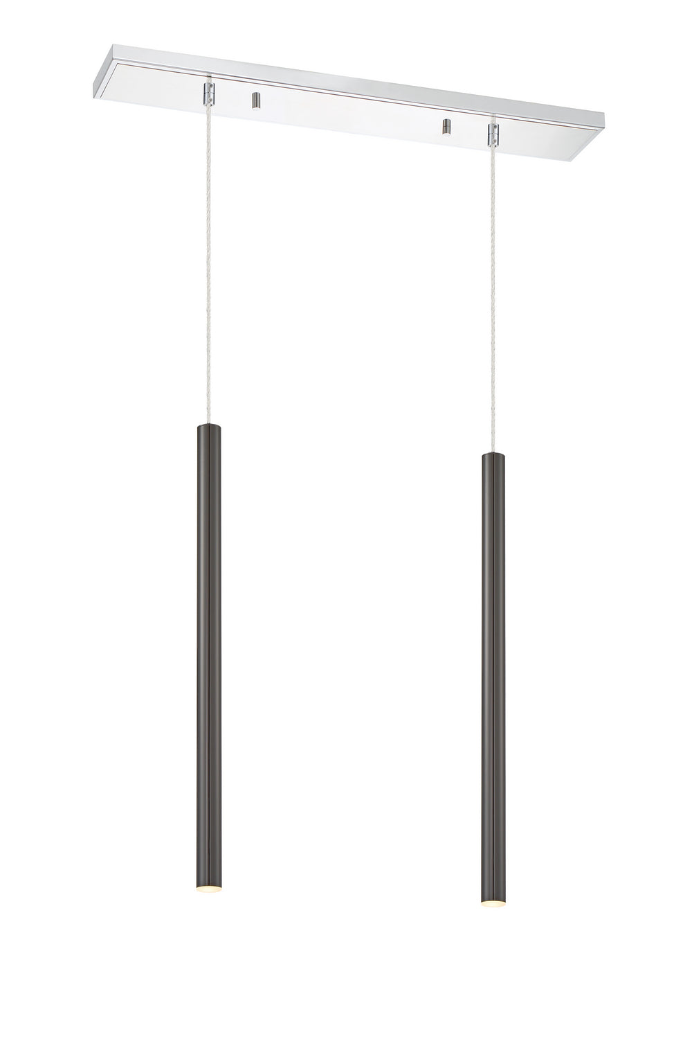 Suspension linéaire Forest — 2 lumières Chrome, Noir perle, 24" – vue 2