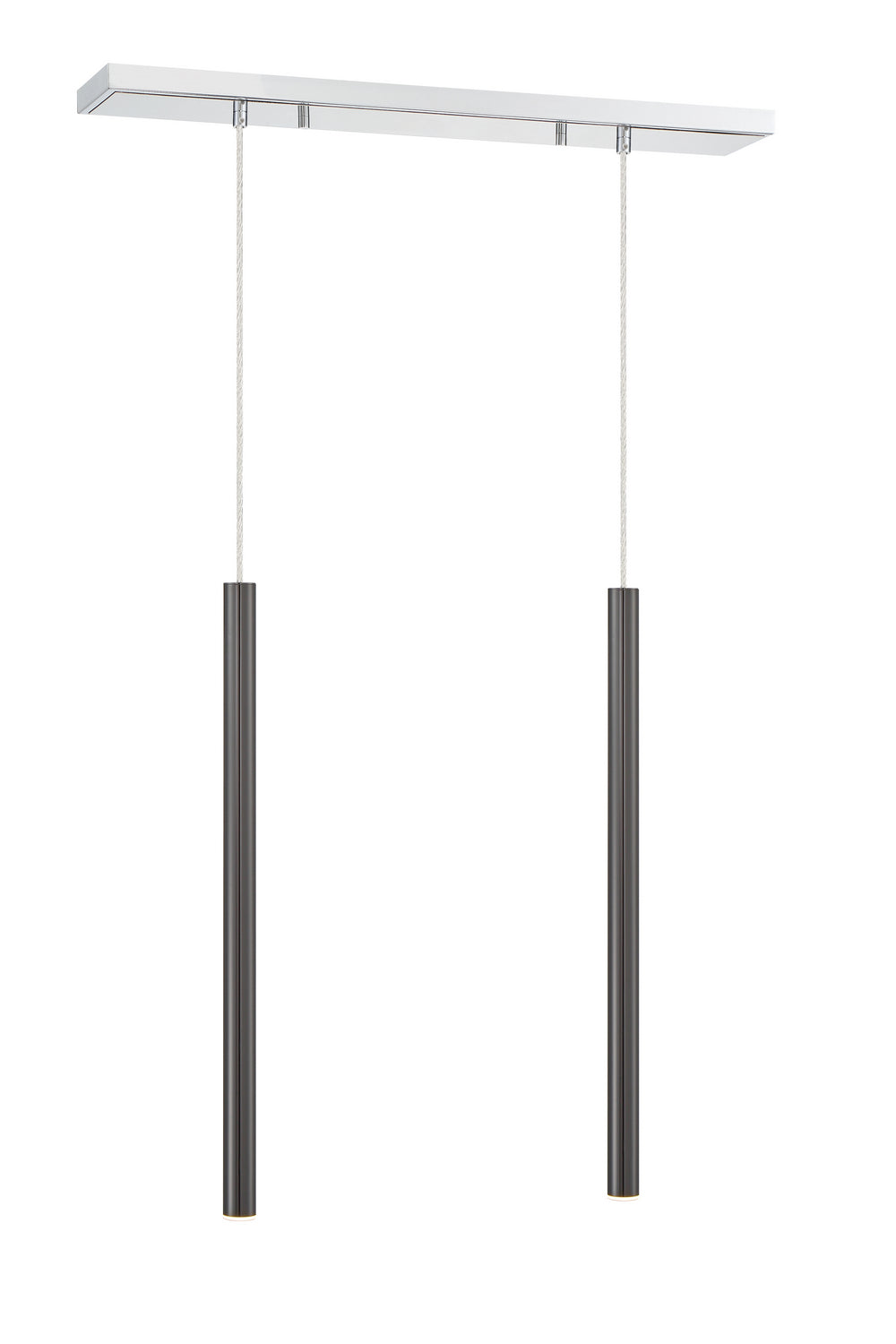 Suspension linéaire Forest — 2 lumières Chrome, Noir perle, 24" – vue 3