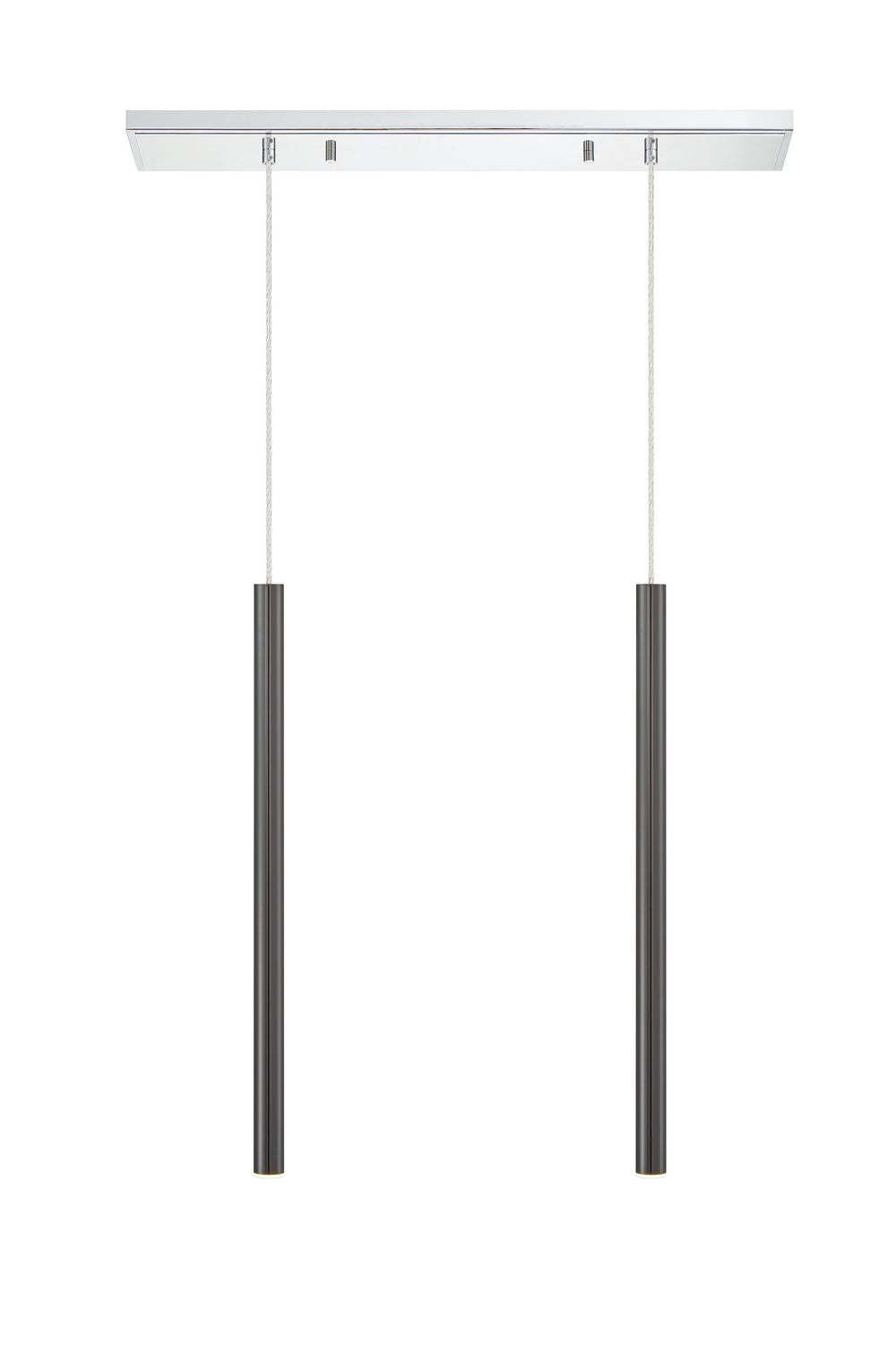 Suspension linéaire Forest — 2 lumières Chrome, Noir perle, 24" – vue 4