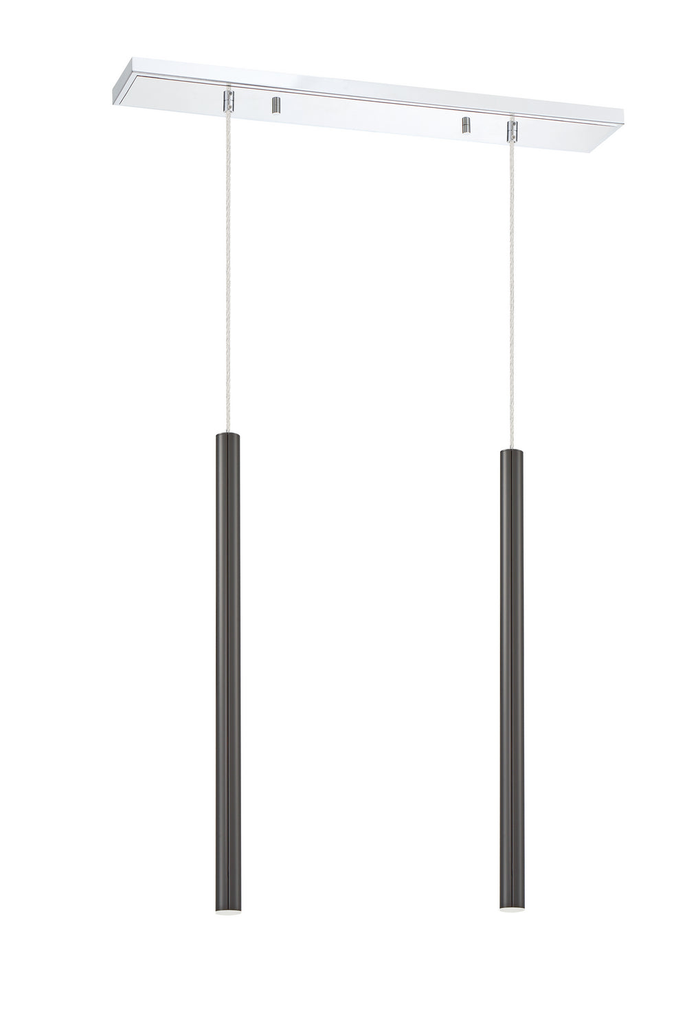 Suspension linéaire Forest — 2 lumières Chrome, Noir perle, 24" – vue 5