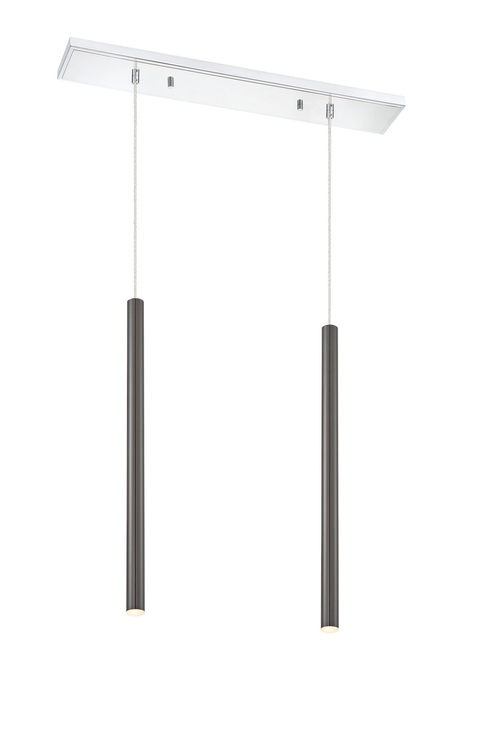 Suspension linéaire Forest — 2 lumières Chrome, Noir perle, 24" – Z-Lite