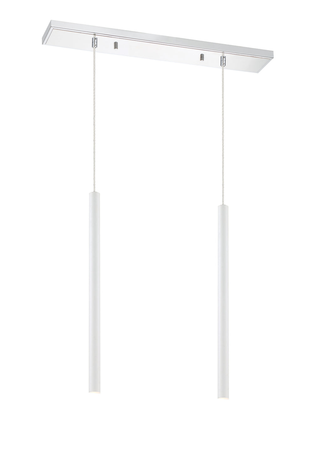 Suspension linéaire Forest — 2 lumières Chrome, Blanc mat, 24" – vue 2