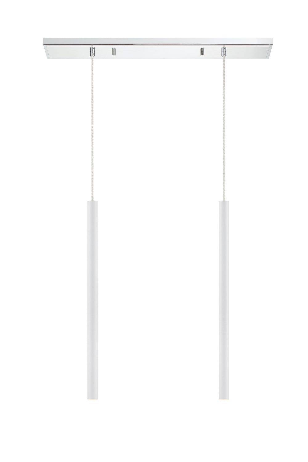 Suspension linéaire Forest — 2 lumières Chrome, Blanc mat, 24" – vue 4