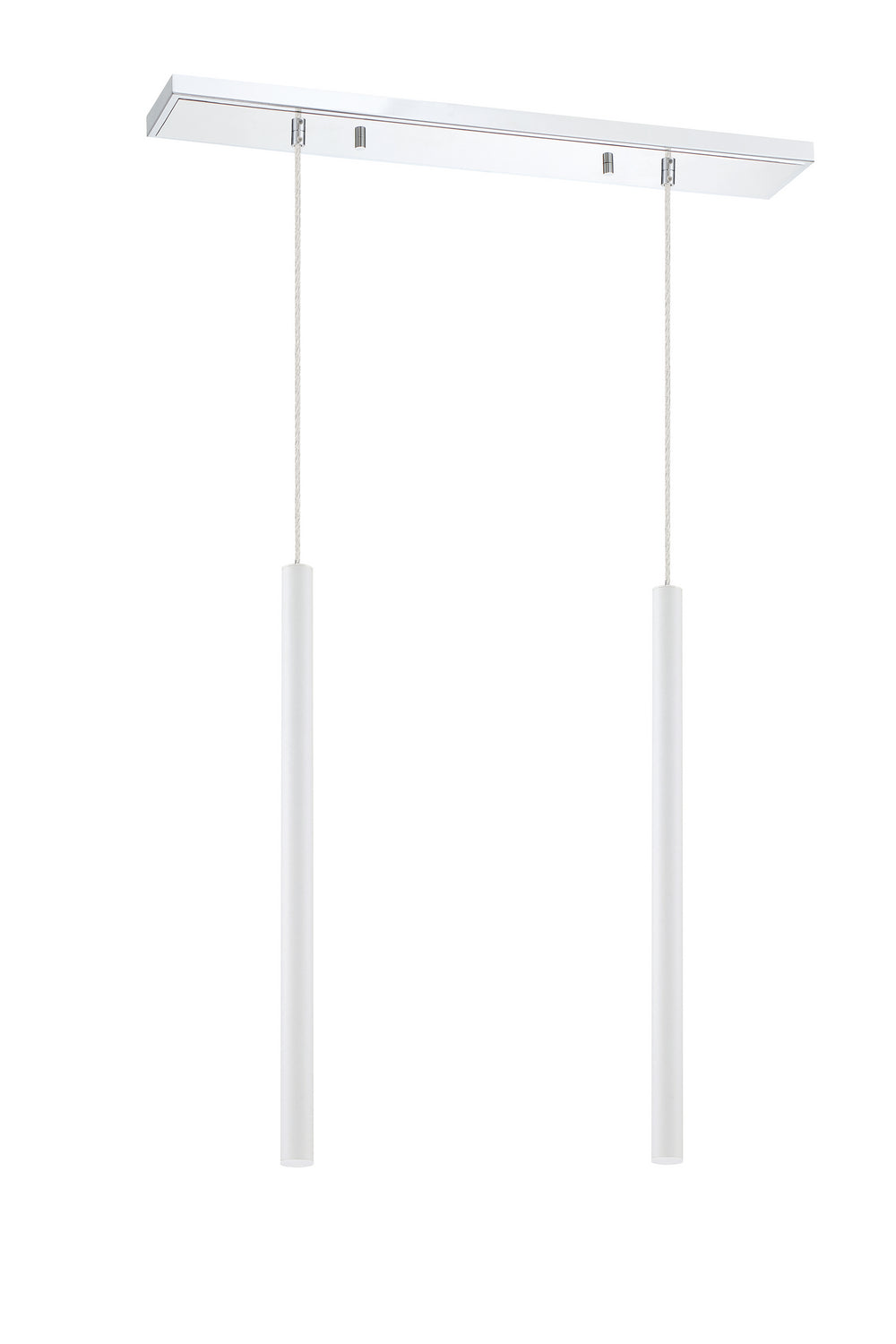 Suspension linéaire Forest — 2 lumières Chrome, Blanc mat, 24" – vue 5