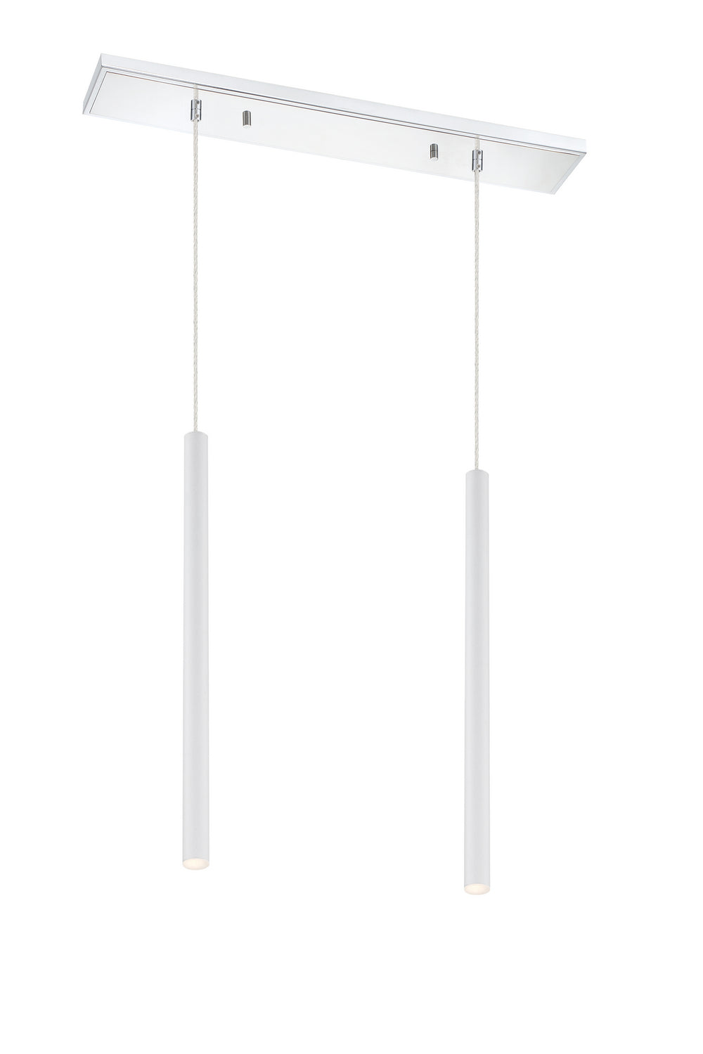 Suspension linéaire Forest — 2 lumières Chrome, Blanc mat, 24" – Z-Lite