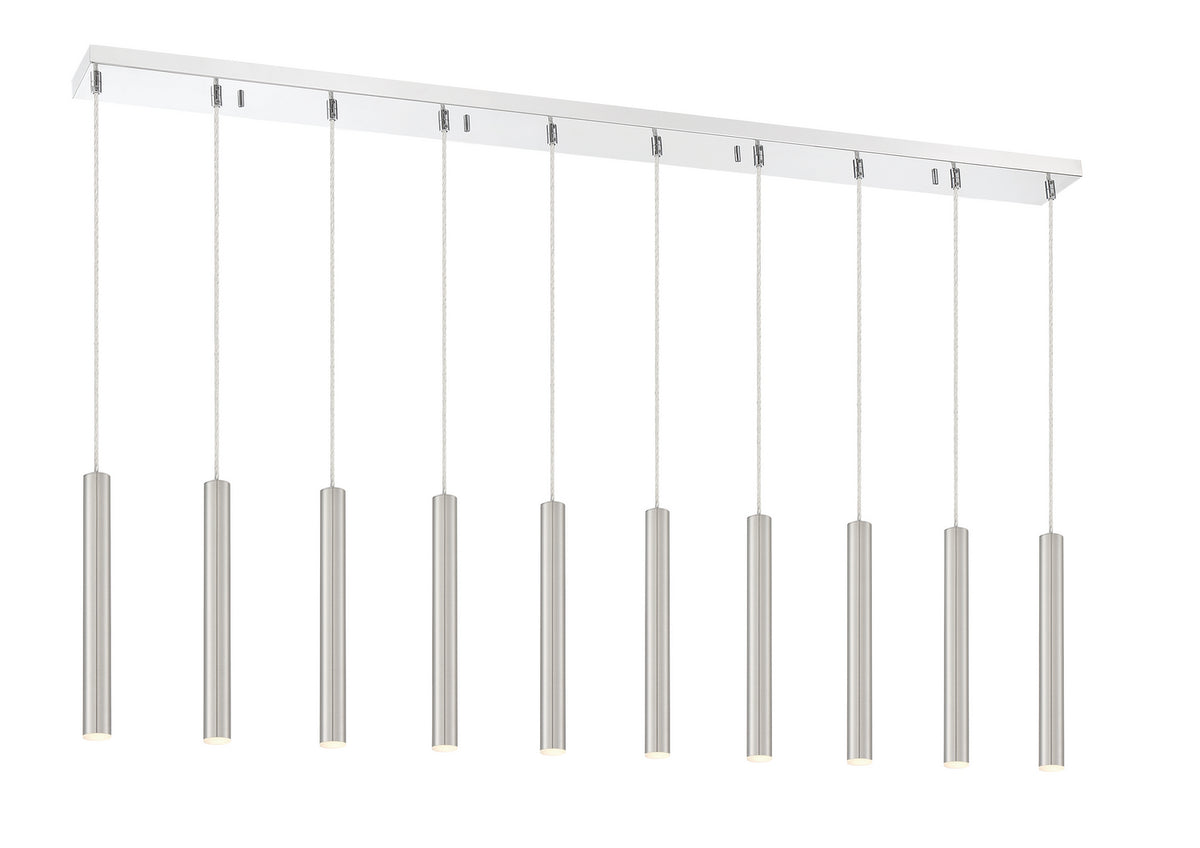 Suspension linéaire Forest — 2-Tier 10 lumières Nickel brossé, 12" – vue 2