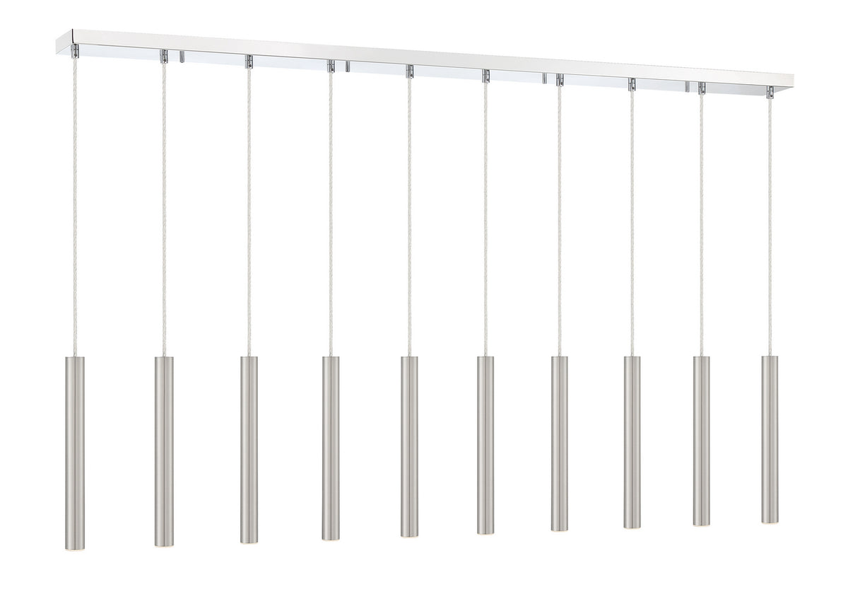 Suspension linéaire Forest — 2-Tier 10 lumières Nickel brossé, 12" – vue 3