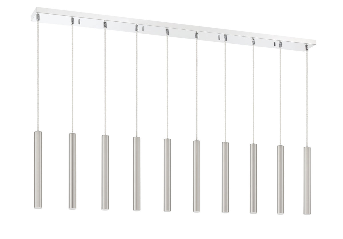 Suspension linéaire Forest — 2-Tier 10 lumières Nickel brossé, 12" – vue 5