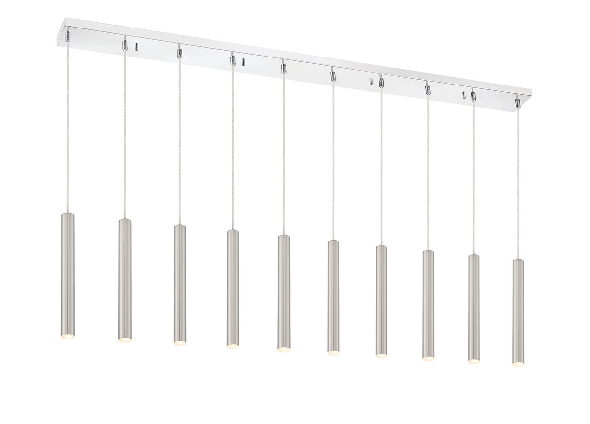 Suspension linéaire Forest — 2-Tier 10 lumières Nickel brossé, 12" – Z-Lite
