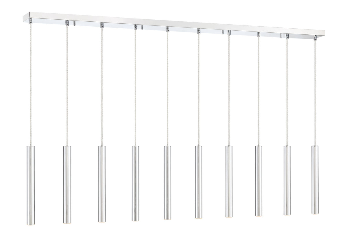 Suspension linéaire Forest — 2-Tier 10 lumières Chrome, 12" – vue 3