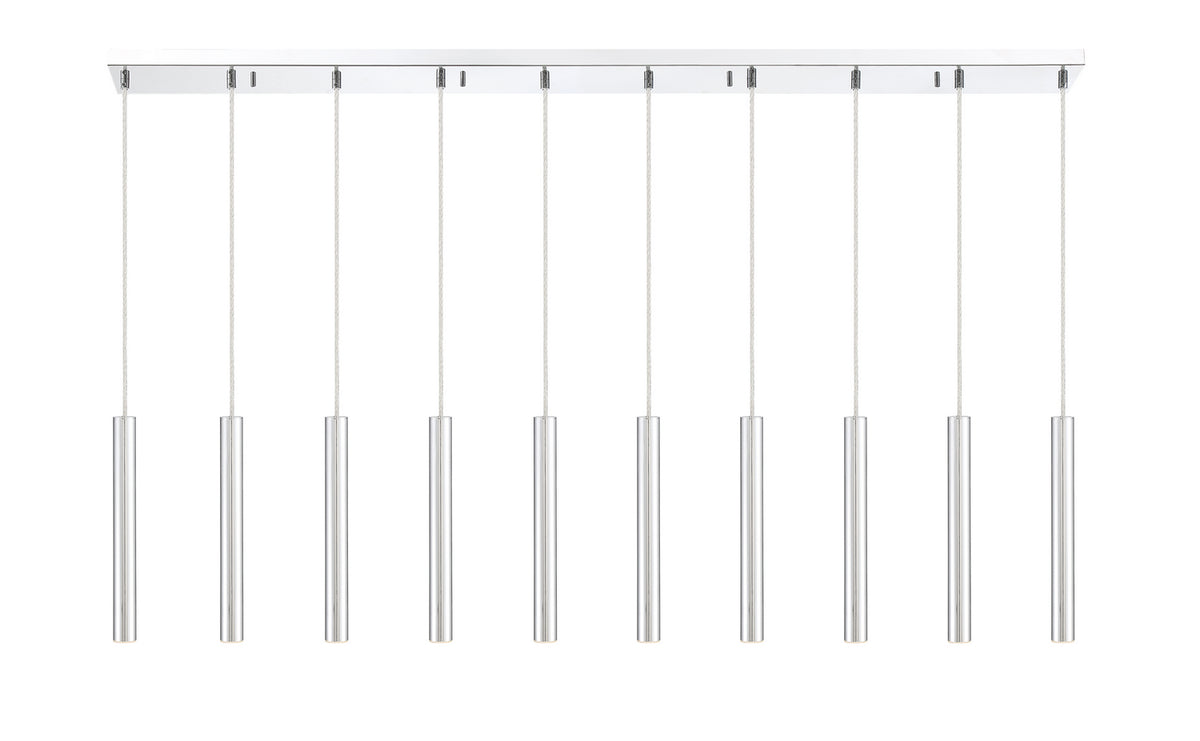 Suspension linéaire Forest — 2-Tier 10 lumières Chrome, 12" – vue 4