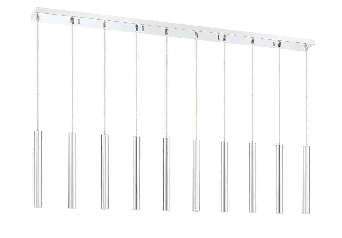 Suspension linéaire Forest — 2-Tier 10 lumières Chrome, 12" – vue 5