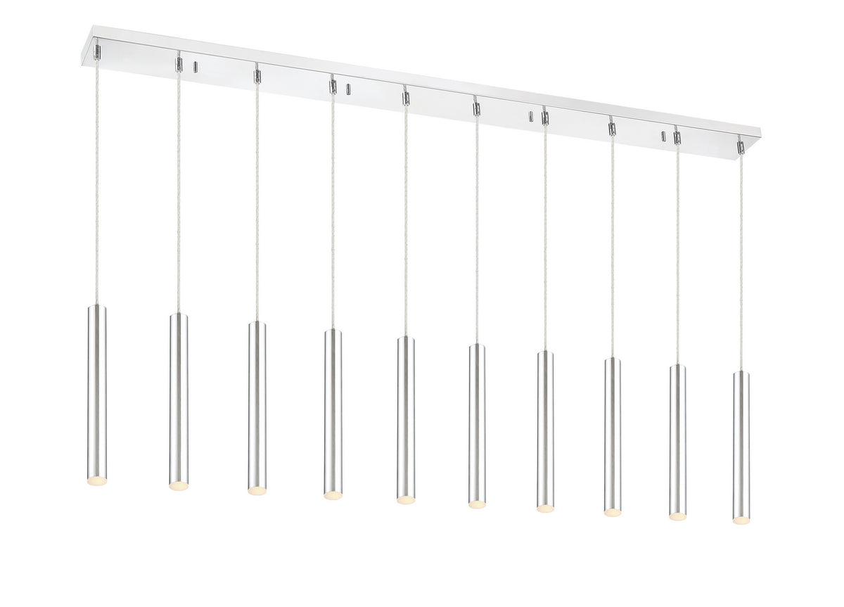 Suspension linéaire Forest — 2-Tier 10 lumières Chrome, 12" – Z-Lite