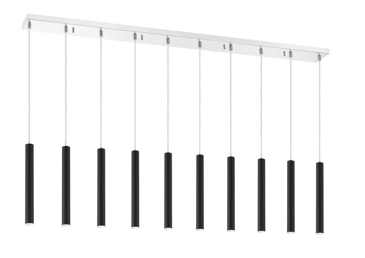 Suspension linéaire Forest — 2-Tier 10 lumières Noir mat, 12" – vue 2